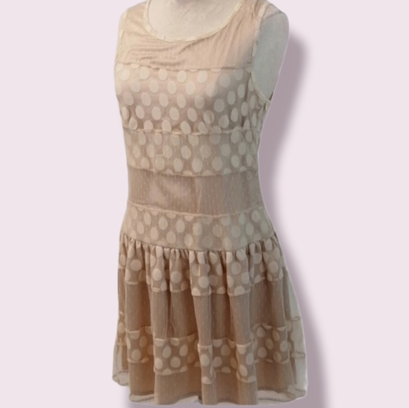 A'reve Polka Dot Lace Cream Dress as Mediu… - Picture 2 of 13